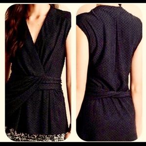 Blue knit wrap style top. Sweater like. Large